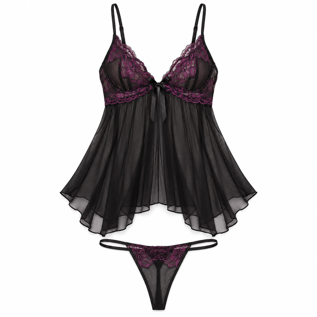 Luvenest lace babydoll lingerie set product image