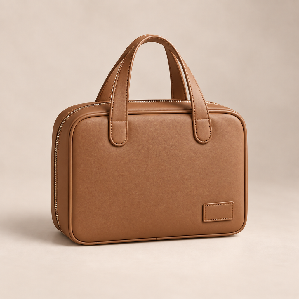 Luvenest Travel Makeup Bag in Caramel Mocha