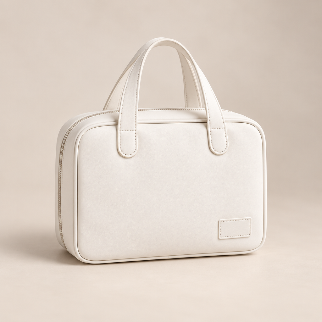 Luvenest Travel Makeup Bag in Ivory White